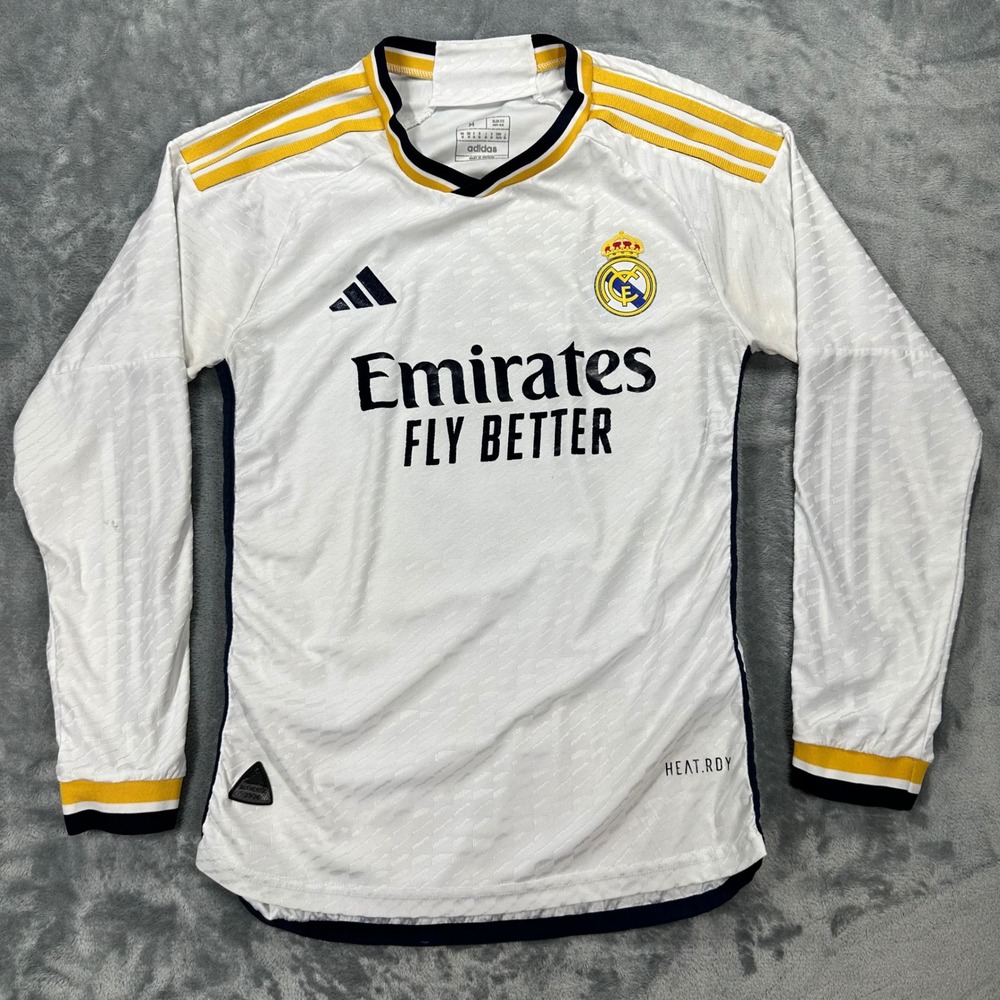 Adidas Real Madrid 2023-24 Home Jersey Bellingham 5 Long Sleeve HEAT.RDY Mens M